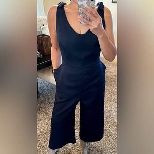 Trina Turk Observer Womens Sleeveless Jumpsuit, Size 16, Navy Blue